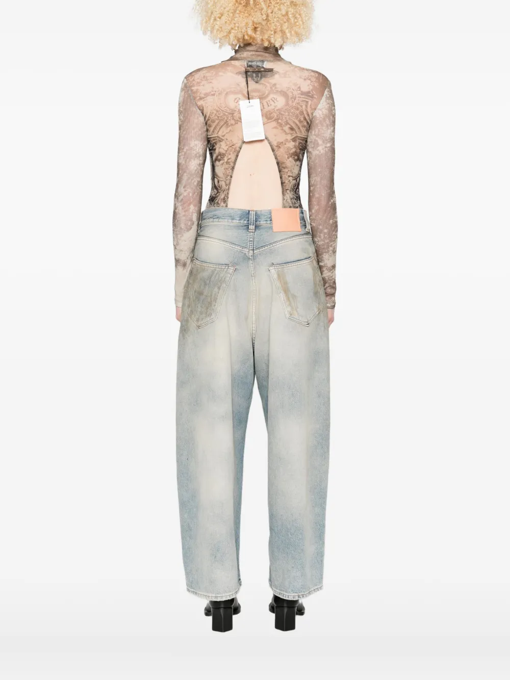 Jean Paul Gaultier Printed Jumpsuit In Gray