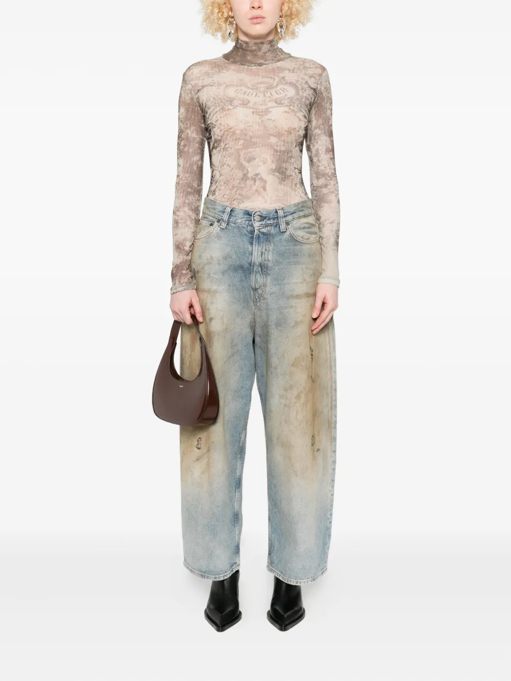 Jean Paul Gaultier Body met Medaillon-print Grijs