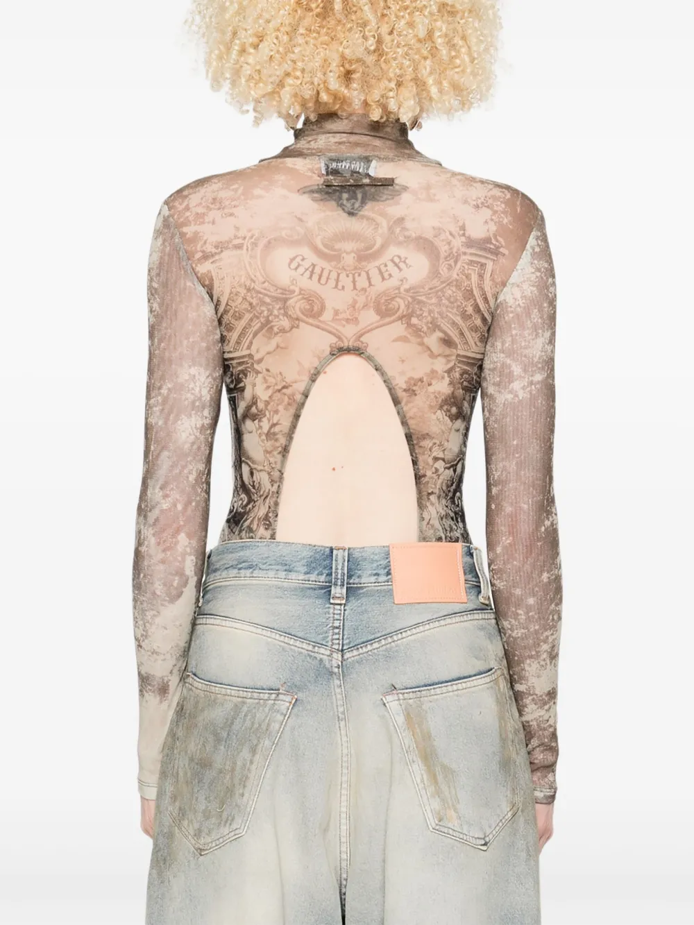 Jean Paul Gaultier Body met Medaillon-print Grijs