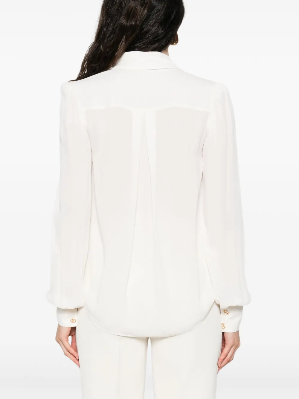 TWINSET chain-embellished polo blouse Wit