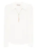 TWINSET chain-embellished polo blouse - White