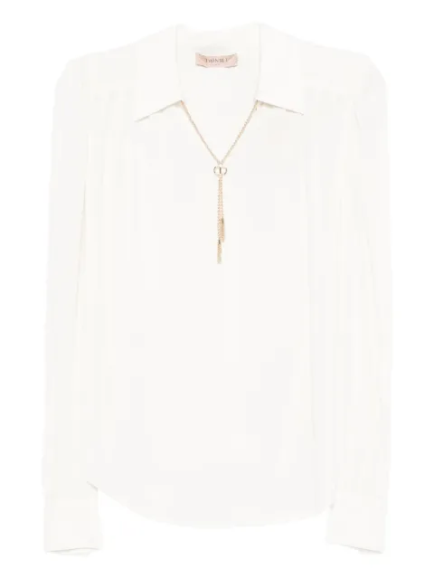 TWINSET chain-embellished polo blouse