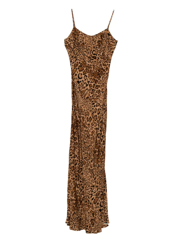 TWINSET leopard-print Slip Dress | Brown | FARFETCH