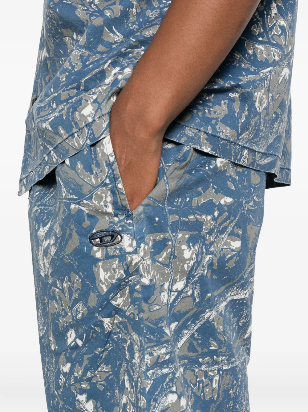 Diesel P-Opwik-C shorts met elastische taille Blauw