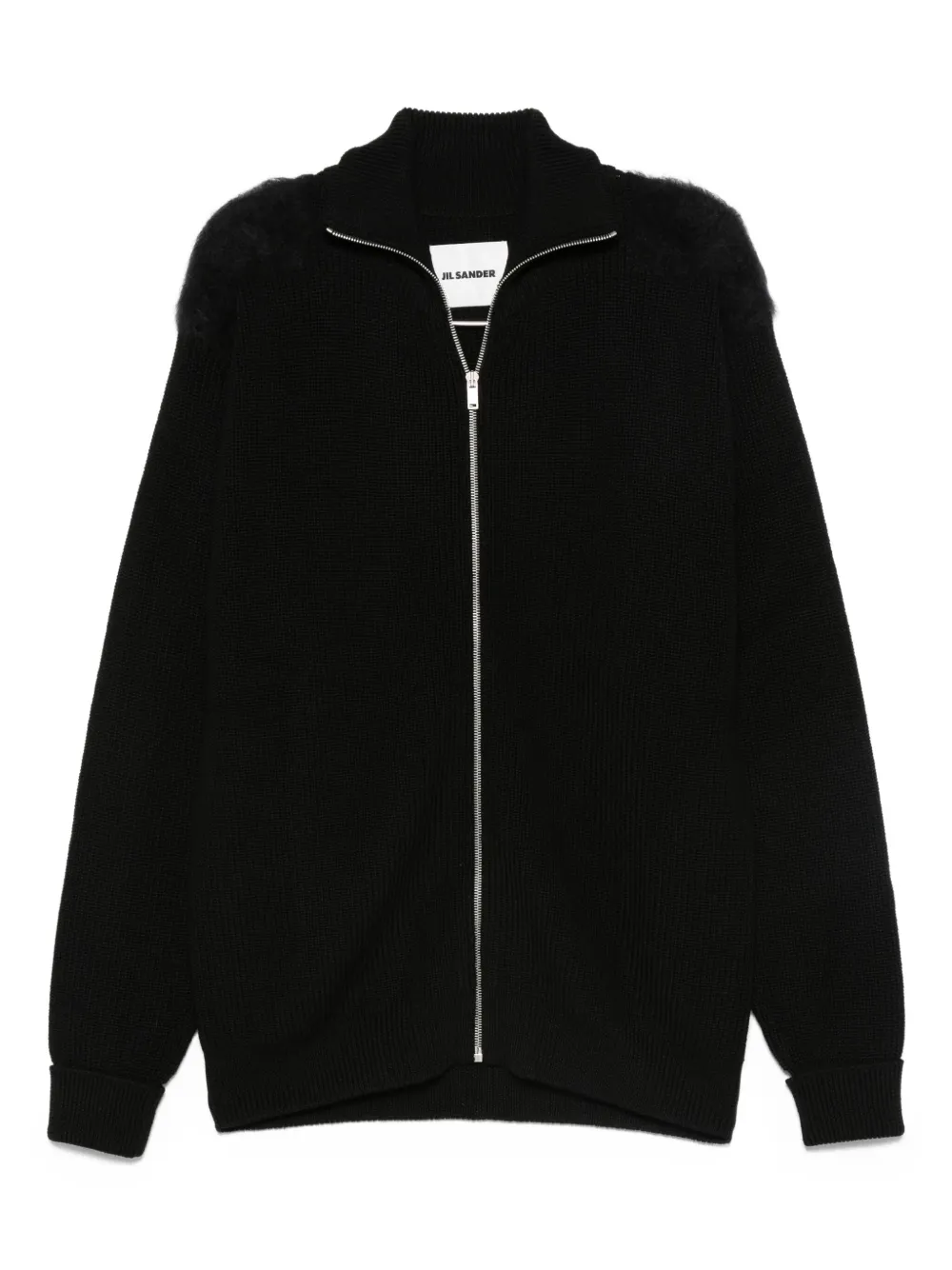 Jil Sander high-neck zip-up cardigan Zwart
