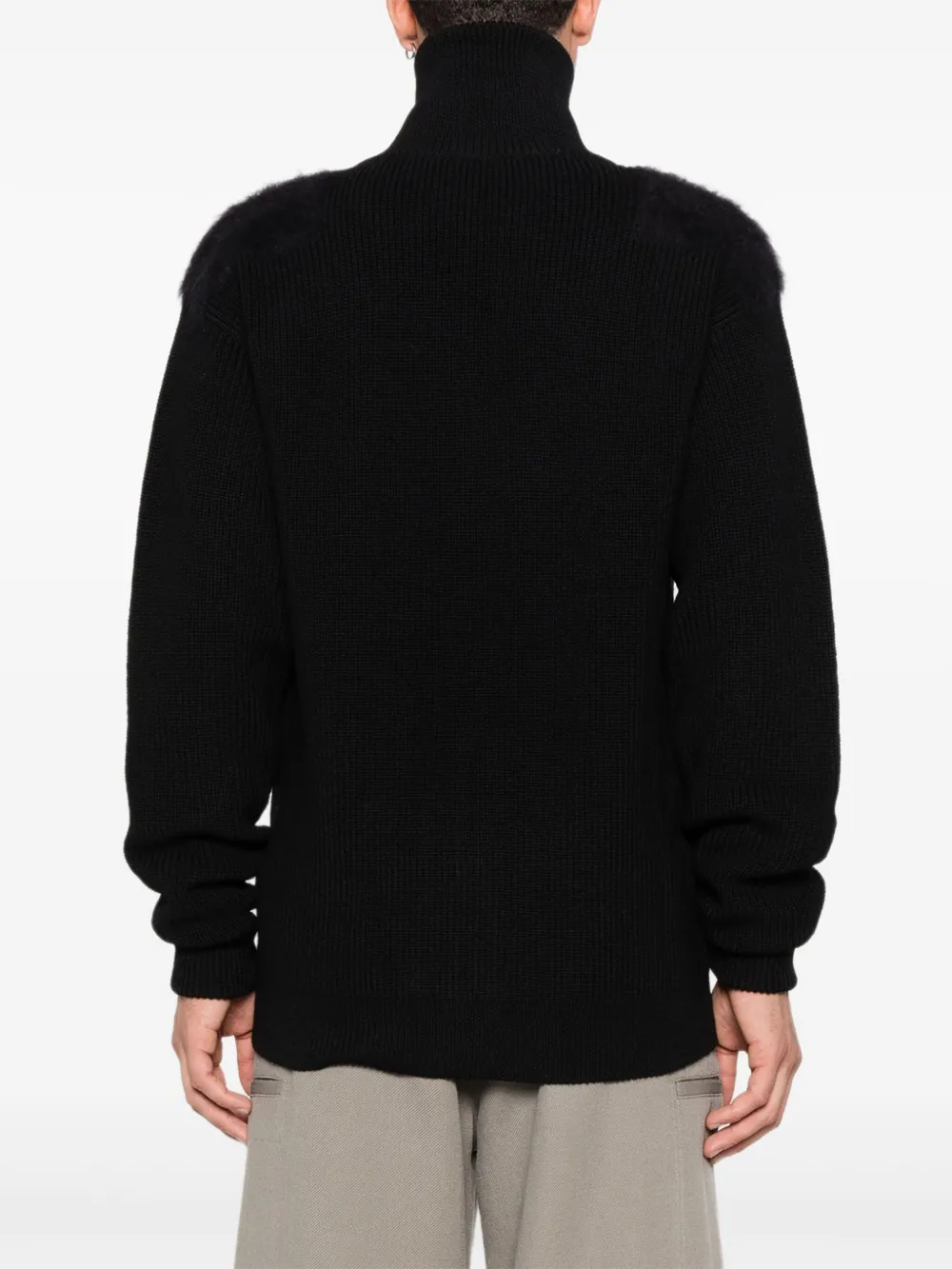 Jil Sander Vest met hoge hals en rits Zwart