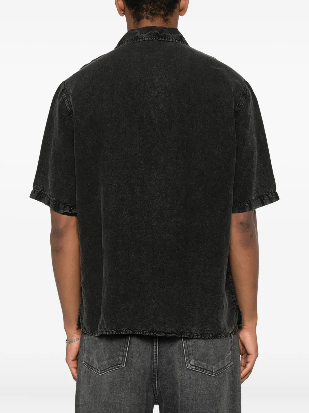 Diesel Charles-D-Pop overhemd met logoprint en korte mouwen Zwart