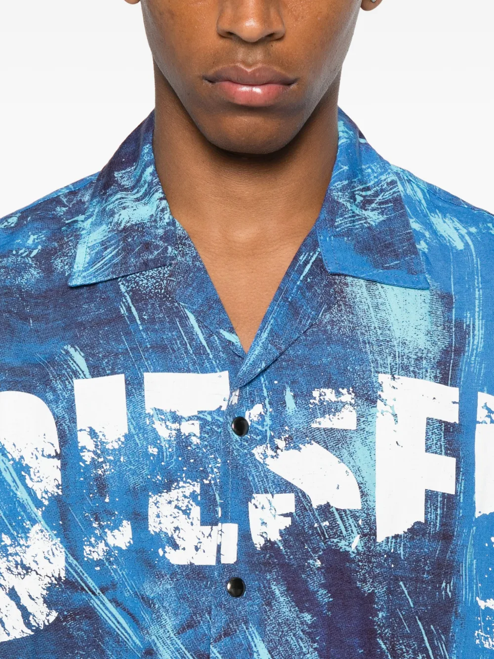 Diesel Charles-D-Pop overhemd met logoprint Blauw