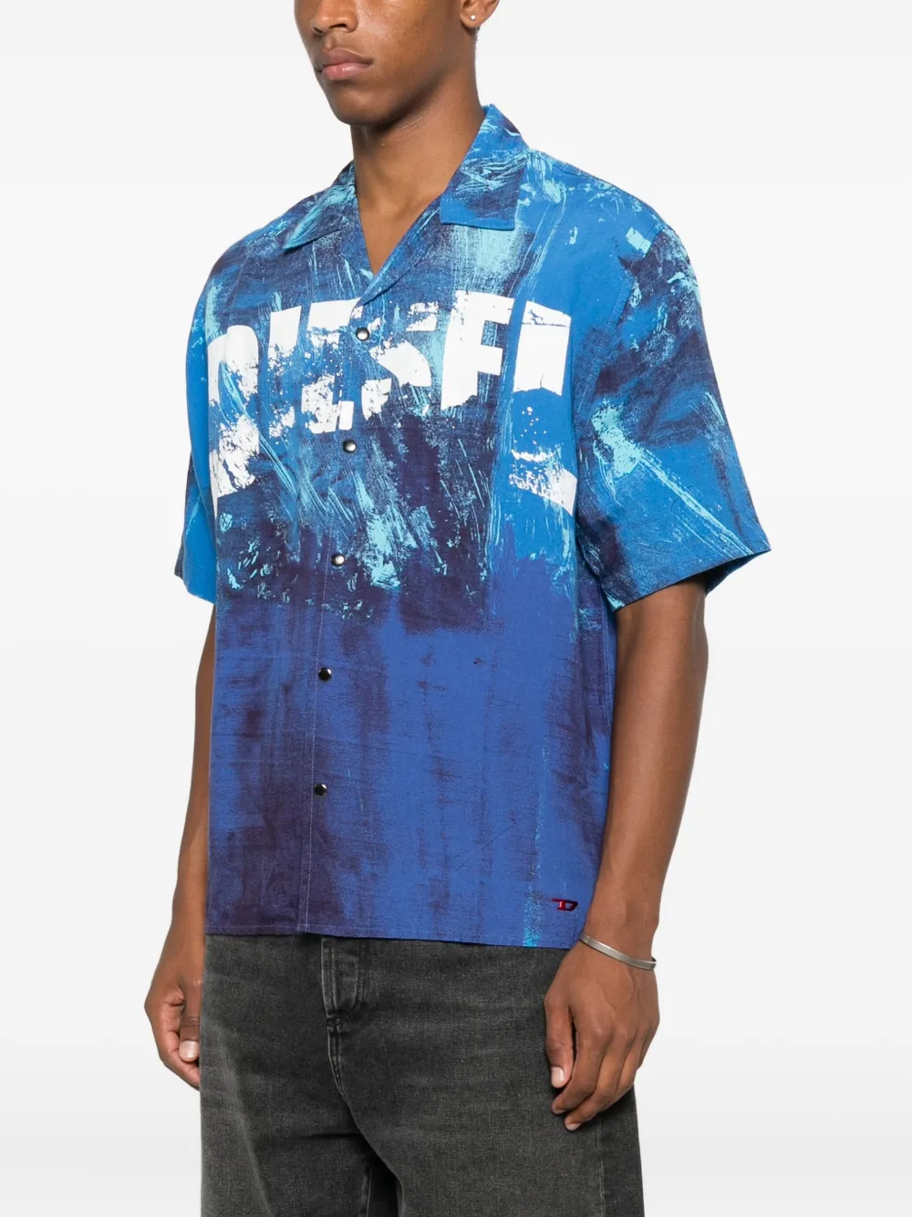 Diesel Charles-D-Pop overhemd met logoprint Blauw