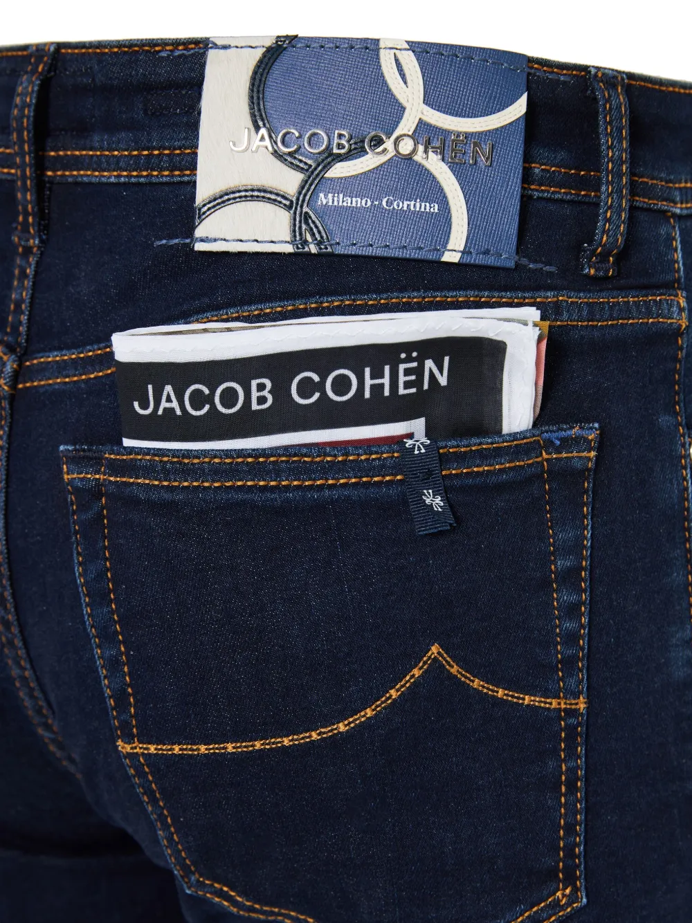 Jacob Cohen Orange-stitched Jeans In Blue | ModeSens