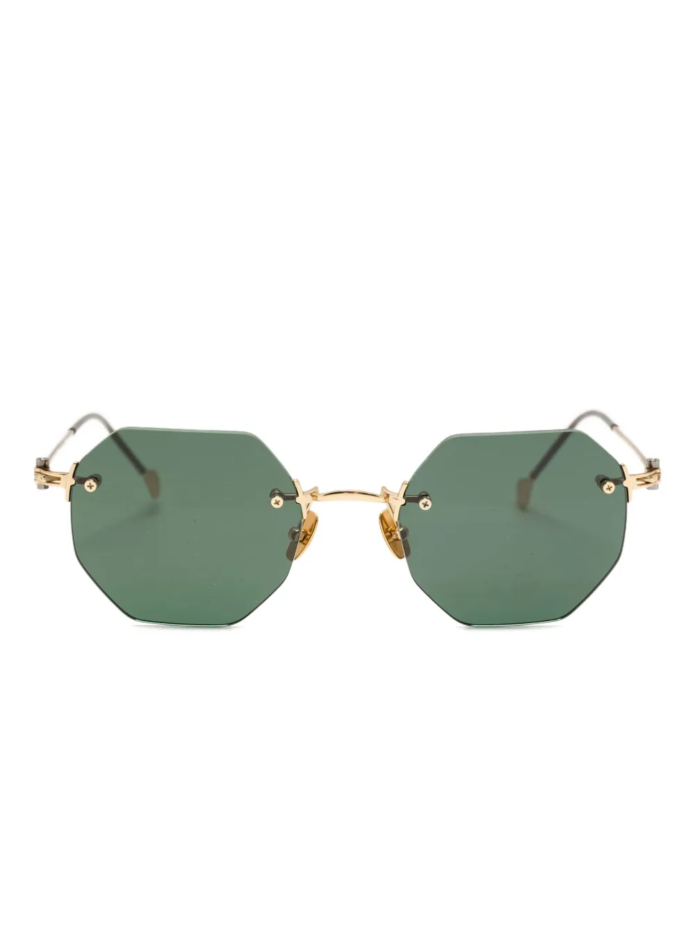 Yohji Yamamoto lentes de sol con armazón geométrica | verde | Image 1