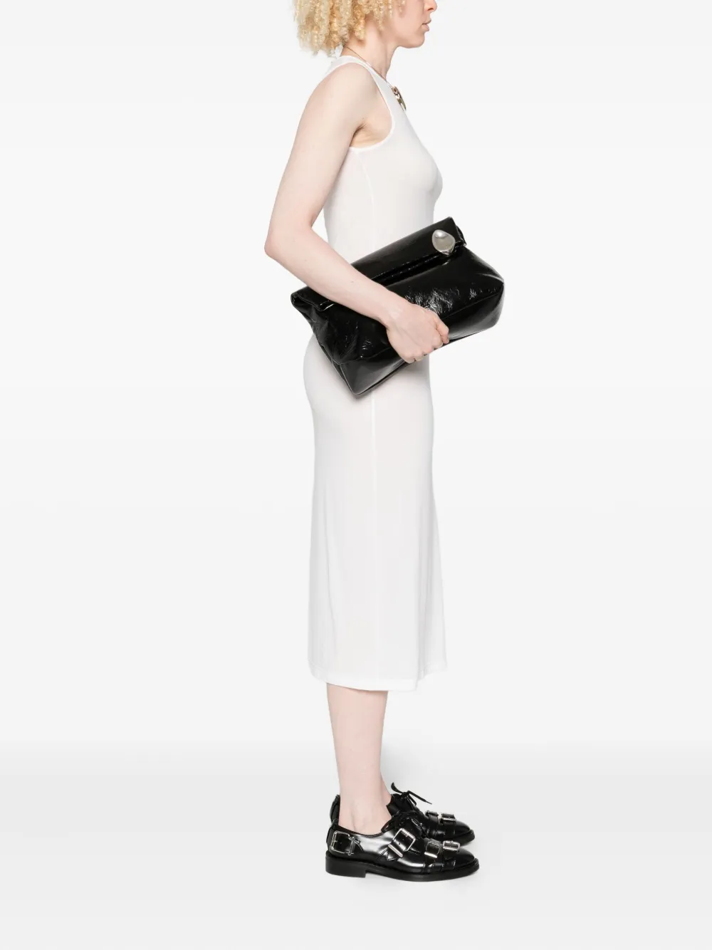 Jil Sander Jewel zip clutch - Zwart