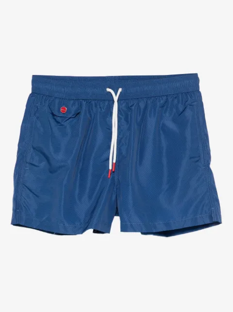 Kiton shorts de playa con cordones en la pretina
