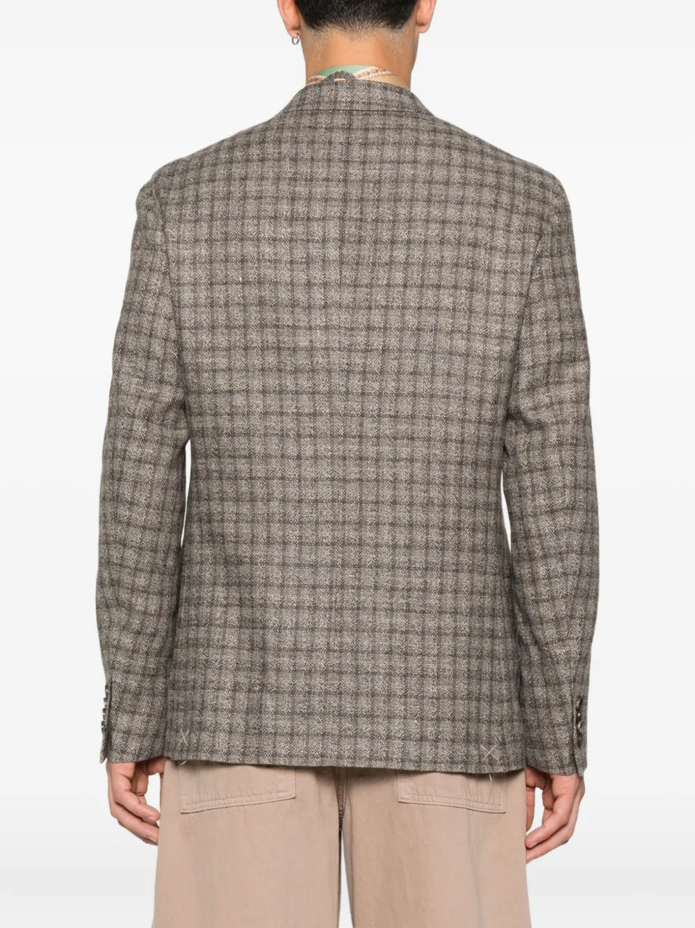 ETRO checked paisley-lined blazer Beige