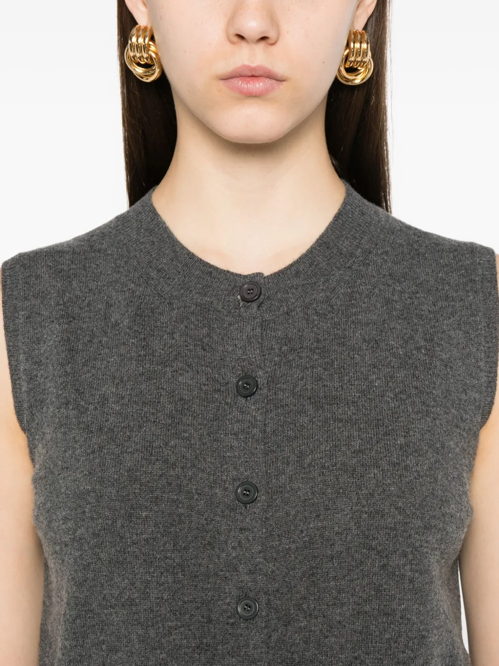Fabiana Filippi Mouwloos vest met knoopsluiting Grijs