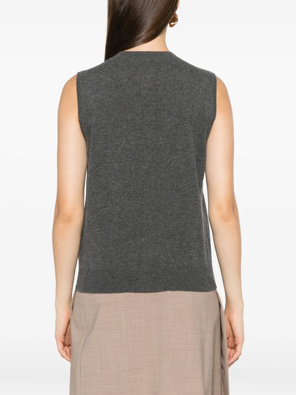 Fabiana Filippi Mouwloos vest met knoopsluiting Grijs