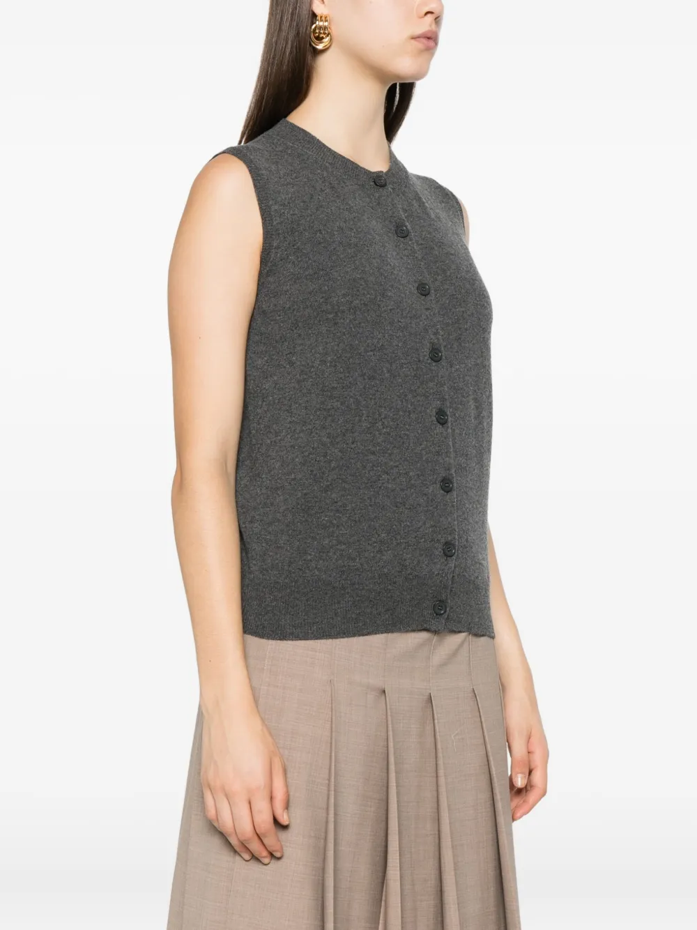 Fabiana Filippi Mouwloos vest met knoopsluiting Grijs