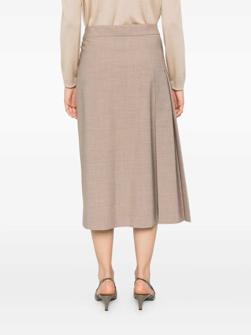 Fabiana Filippi Midi-plooirok met knopen Beige