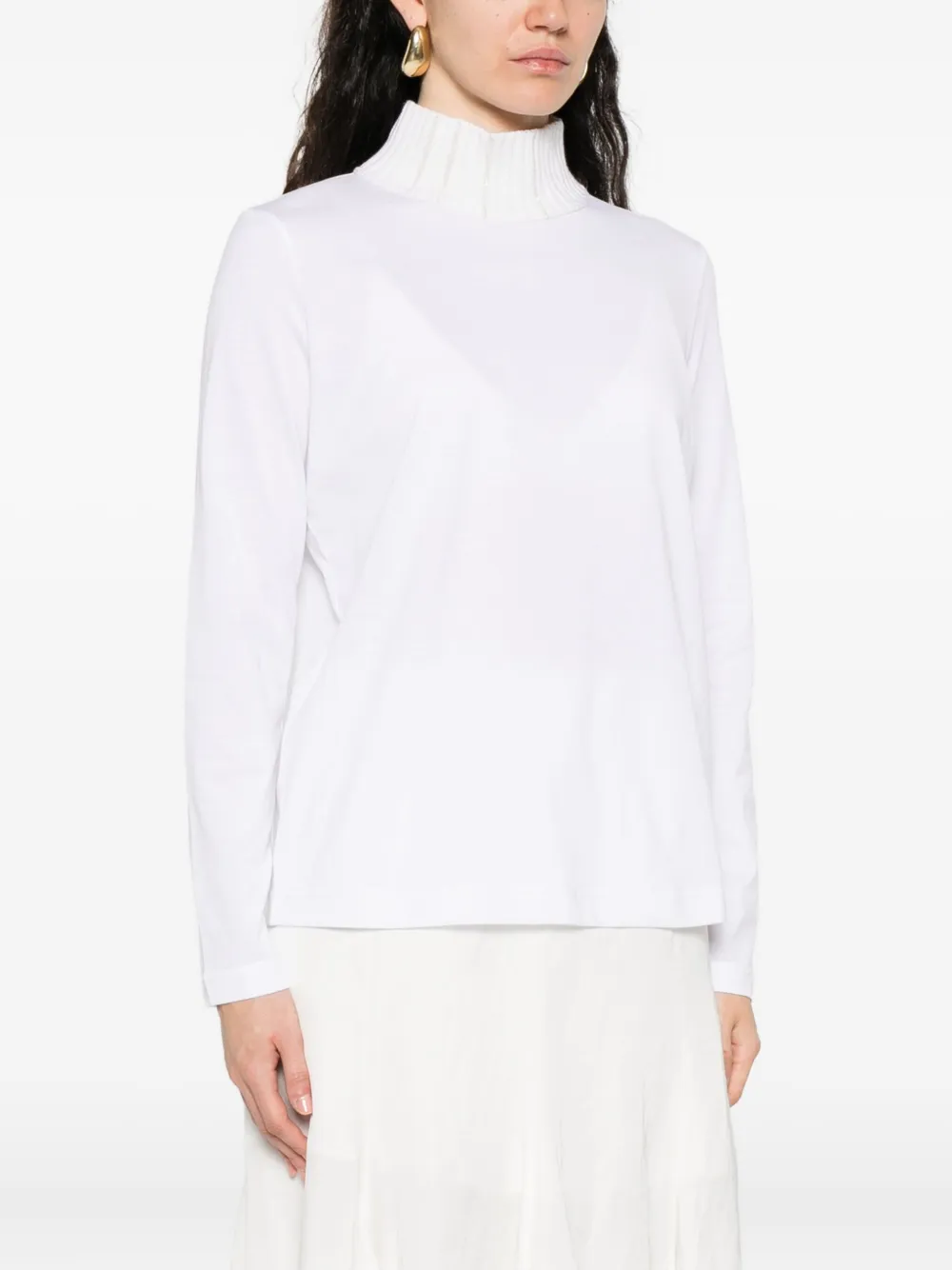 Fabiana Filippi Top met geplooide hals Wit