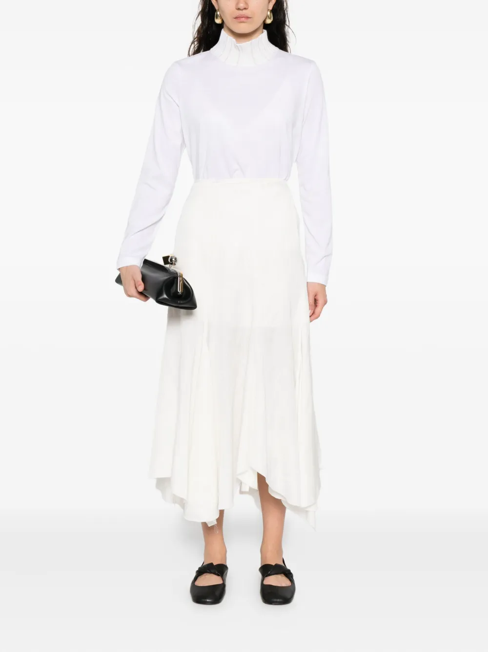 Fabiana Filippi Top met geplooide hals Wit
