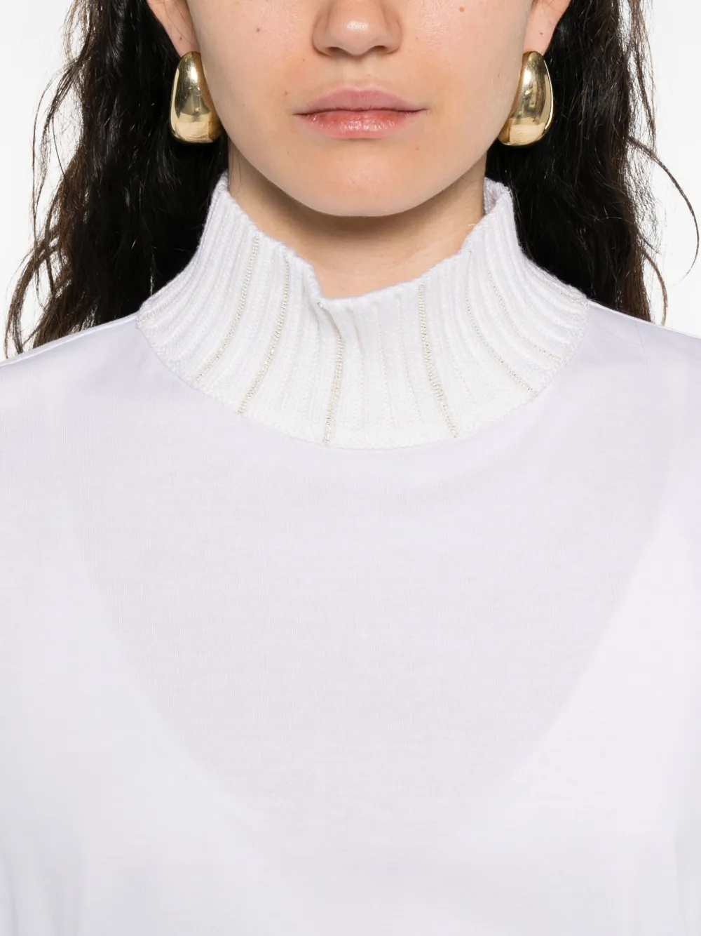 Fabiana Filippi Top met geplooide hals Wit