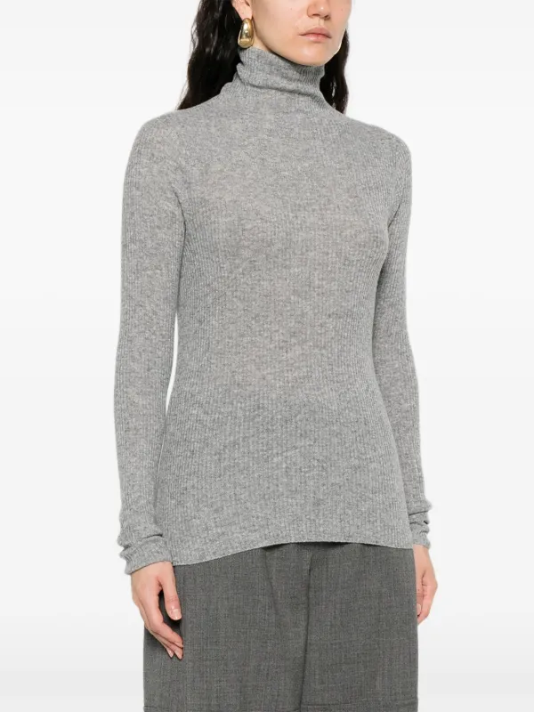 ファビアナフィリッピ タートルネックニット カシミヤ混 グレー Fabiana Filippi タートルネック リブセーター | グレー | FARFETCH JP