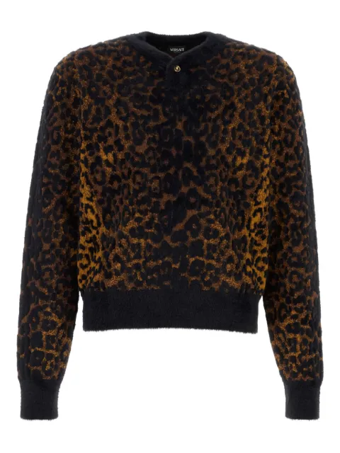 Versace leopard-jacquard sweater