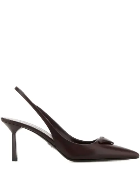 Prada 75 mm slingback-pumps i læder