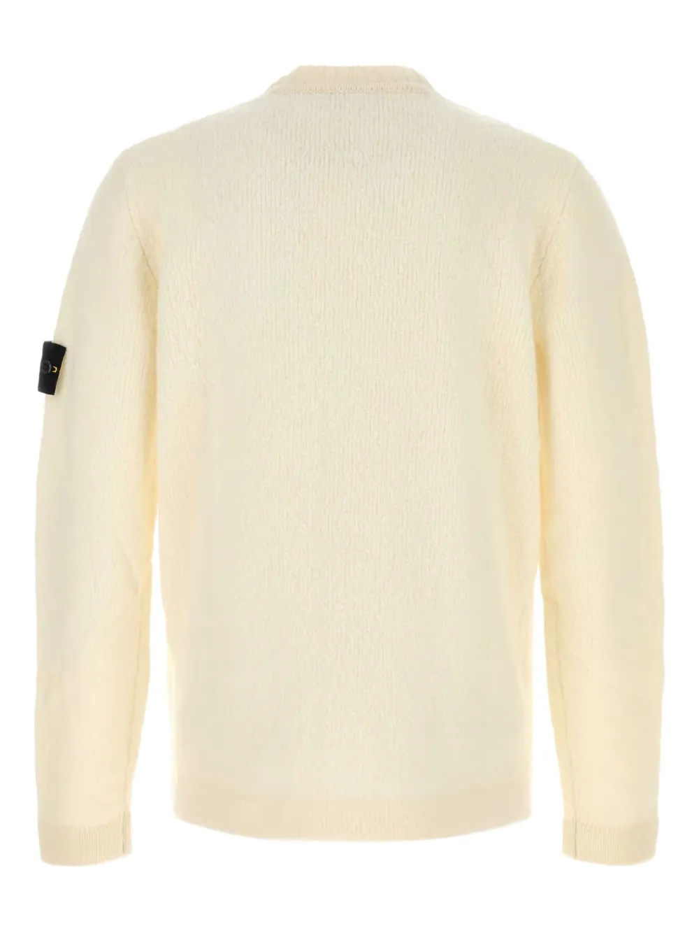 Stone Island logo-patch crew-neck sweater Geel