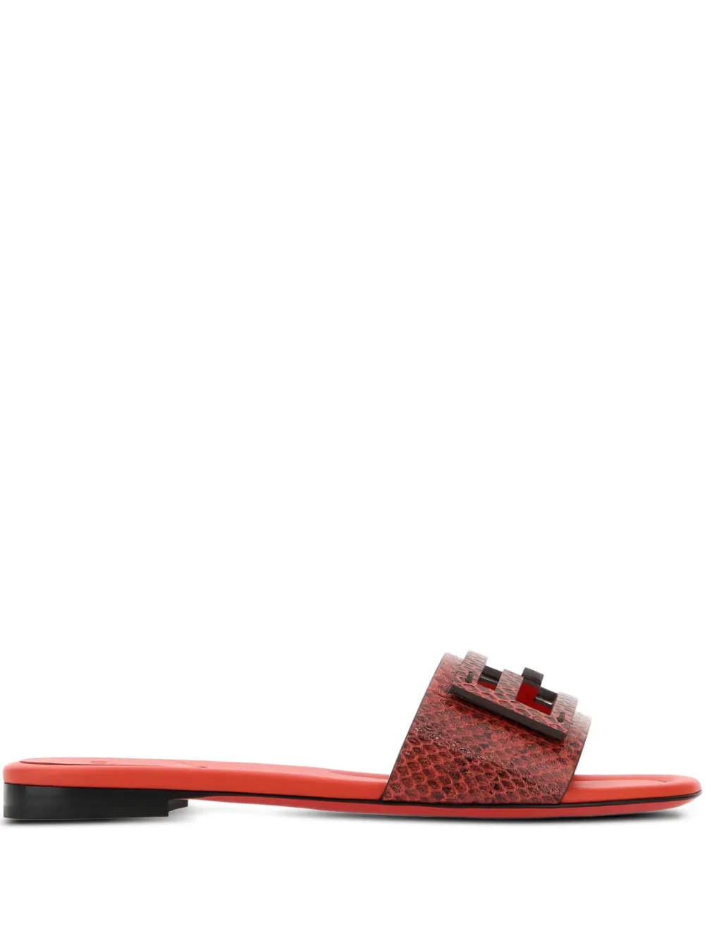 FENDI Baguette leather sandals Red