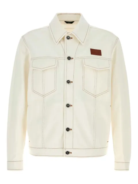 FENDI Jeans contrast-stitch denim jacket