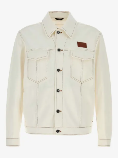 FENDI Jeans contrast-stitch denim jacket