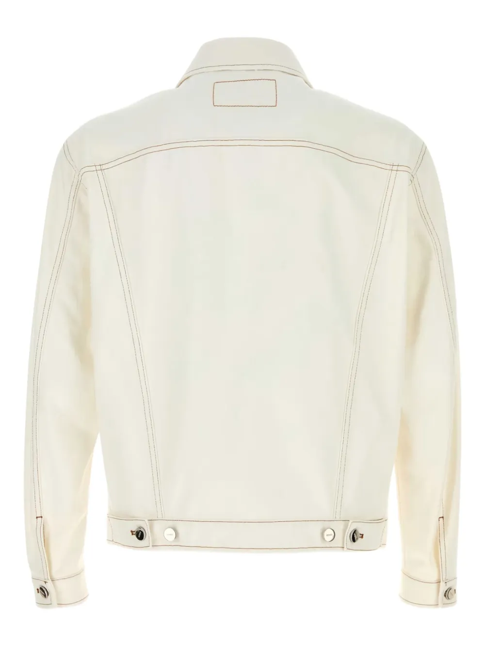 FENDI Jeans denim jack met contrasterend stiksel Wit