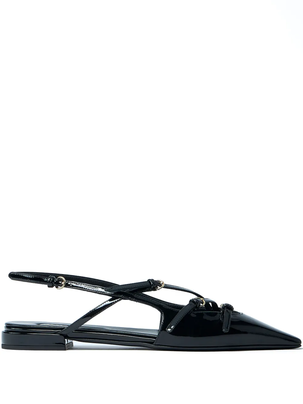 Miu Lakleren slingback pumps Zwart