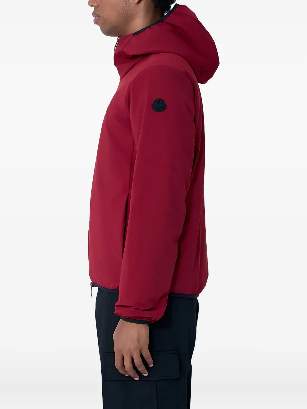 Moncler Batisse Hooded Short Down Jacket In Red