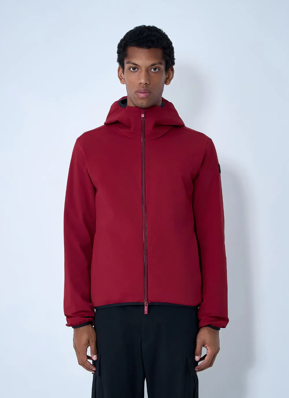Moncler Batisse Hooded Short Down Jacket In Red