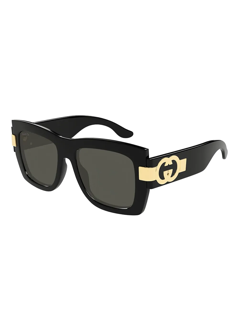 Gucci Eyewear Plastique zonnebril met vierkant montuur - Zwart