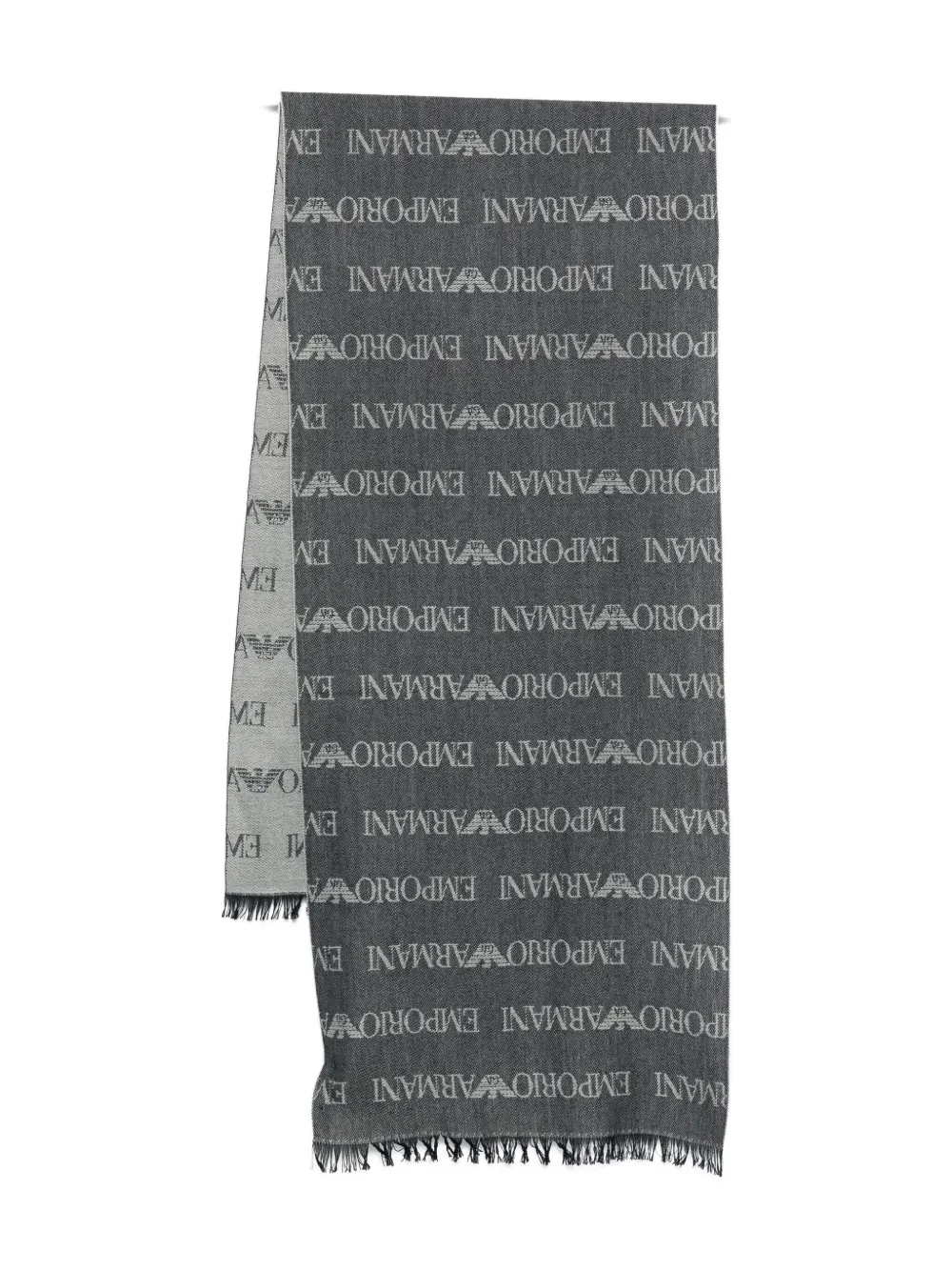 Emporio Armani logo-pattern scarf - Blu