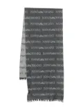 Emporio Armani logo-pattern scarf - Blue