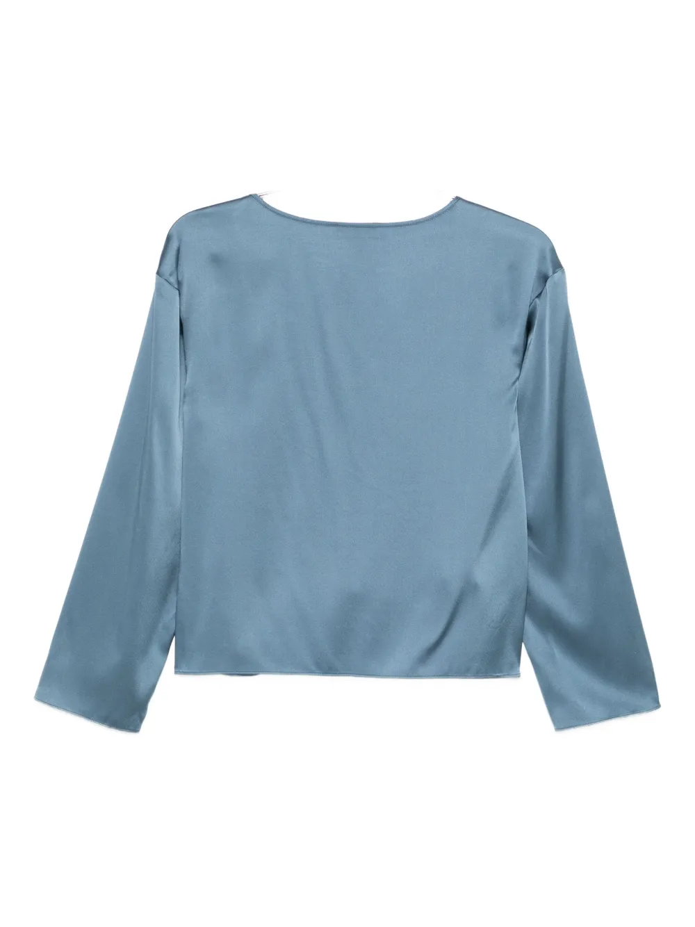 Emporio Armani satin three-quarter sleeve top Blauw
