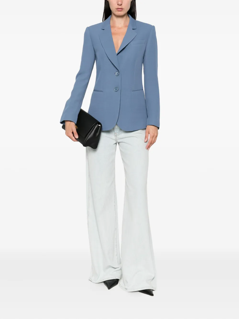 Emporio Armani notched-lapel blazer Blauw