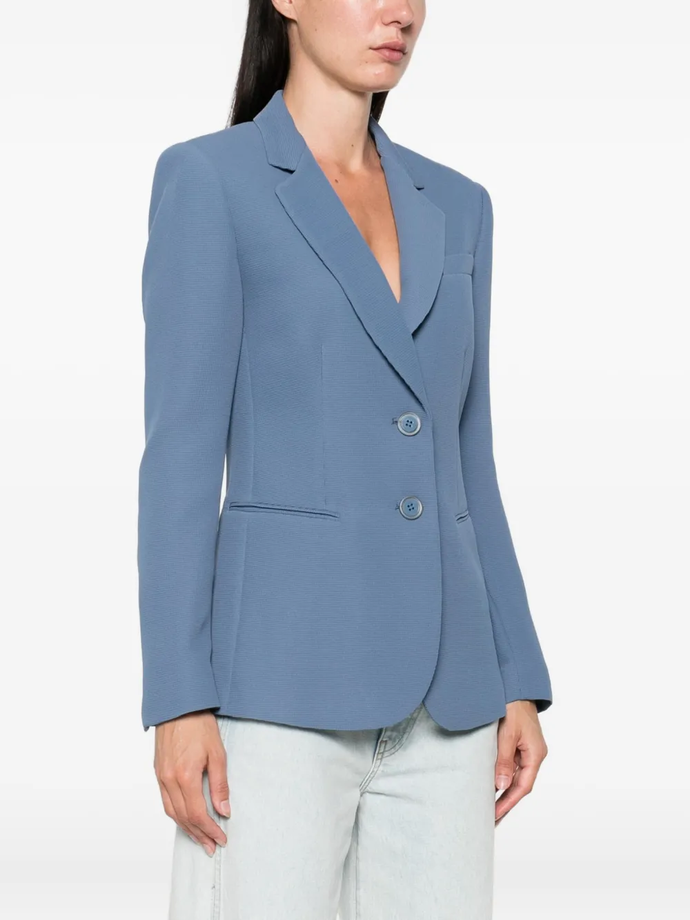 Emporio Armani notched-lapel blazer Blauw