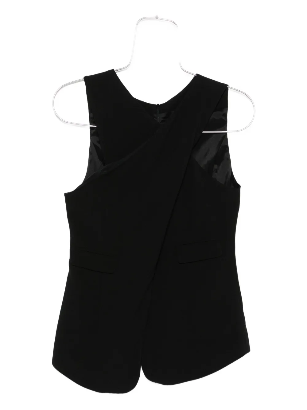 Emporio Armani cross-back sleeveless top Zwart