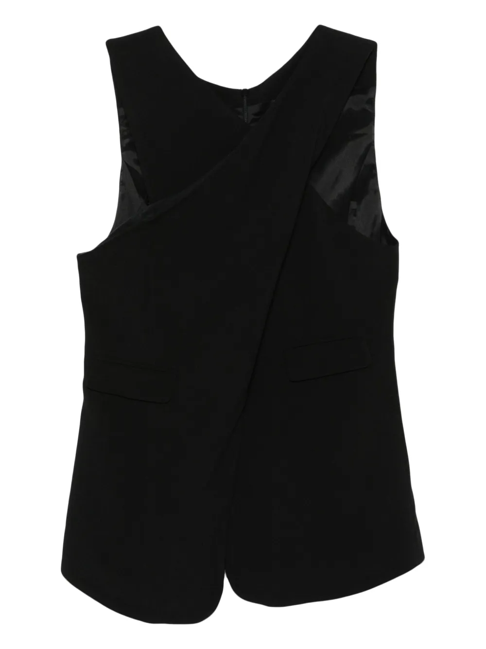 Emporio Armani Mouwloze top met gekruiste bandjes Zwart