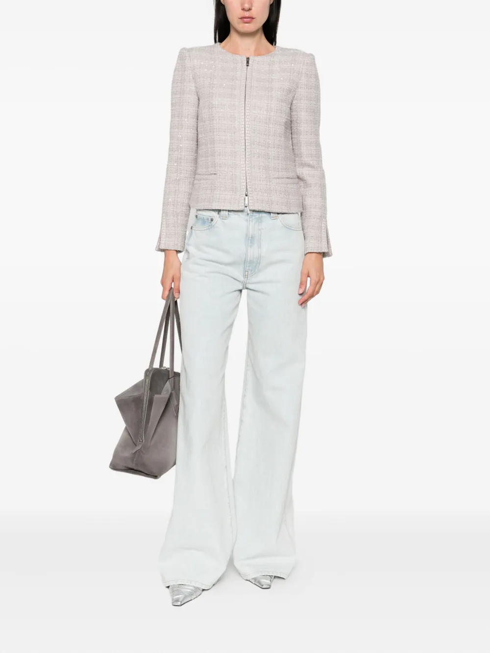 Emporio Armani tweed sequin-embellished jacket | Tweed Jackets | Image 2