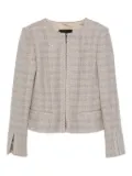 Emporio Armani tweed sequin-embellished jacket - Grey