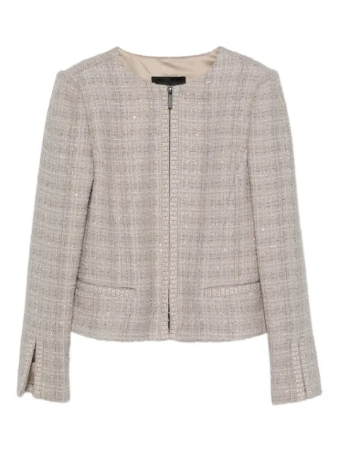 Emporio Armani tweed sequin-embellished jacket