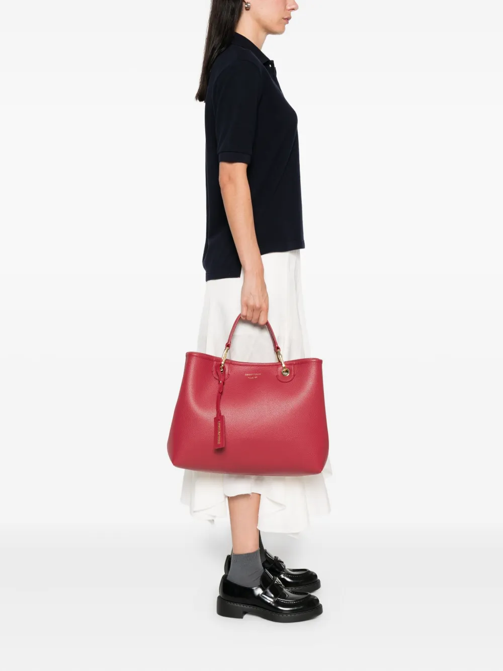 Emporio Armani Shopper met logo Rood