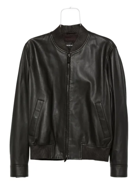 Emporio Armani leather bomber jacket