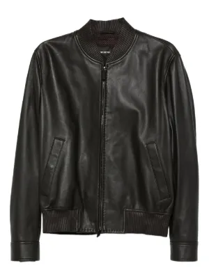 EMPORIO ARMANI ベージュ レザージャケット 新品19万 EMPORIO ARMANI アルマーニ 総ロゴレザージャケット